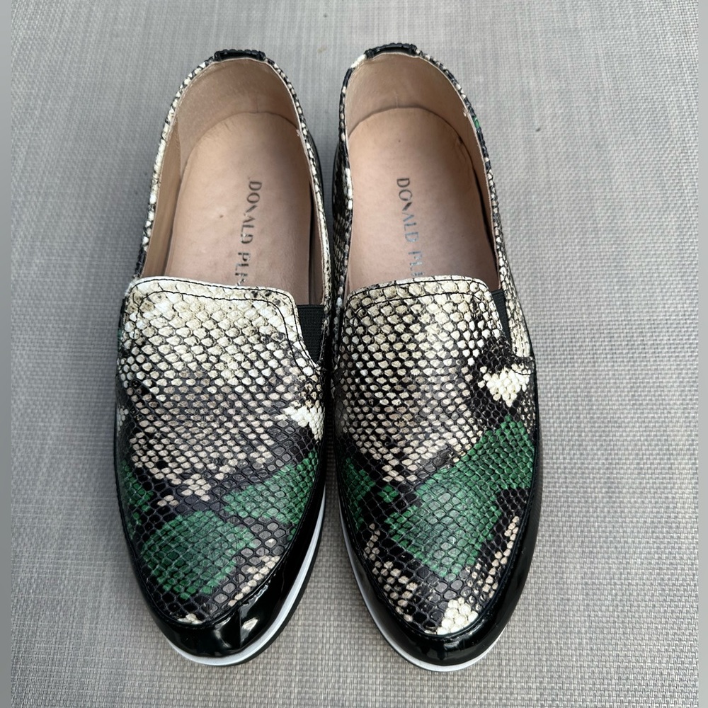 Donald Pliner Python Pattern Leather Slip Ons. Si… - image 1